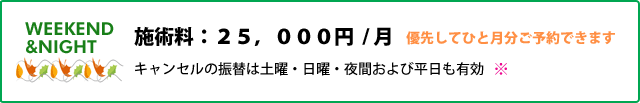 施術料：２５，０００円／月